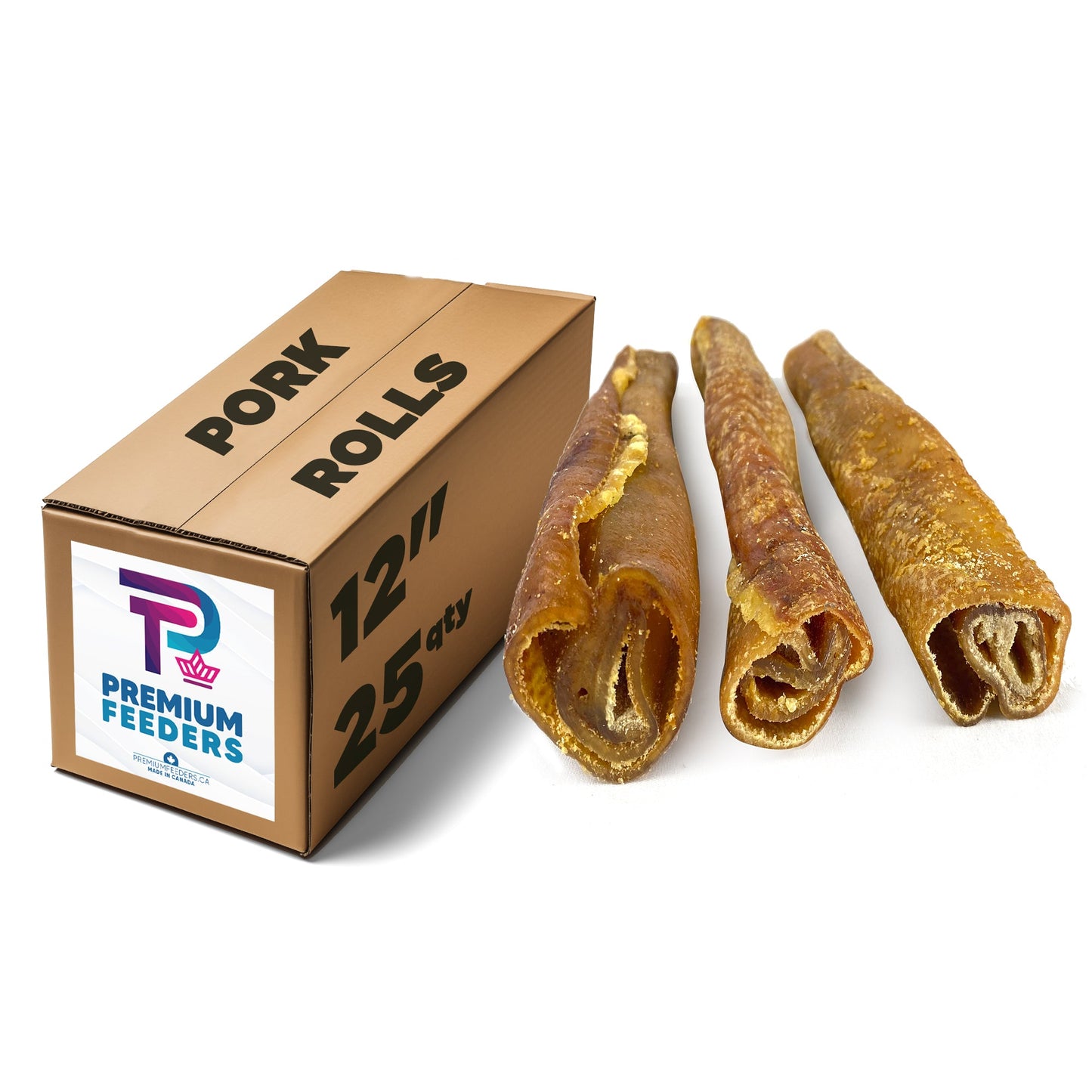 Pork Skin Rolls 12" - Premium Feeders - Premium Feeders - Dog Treats
