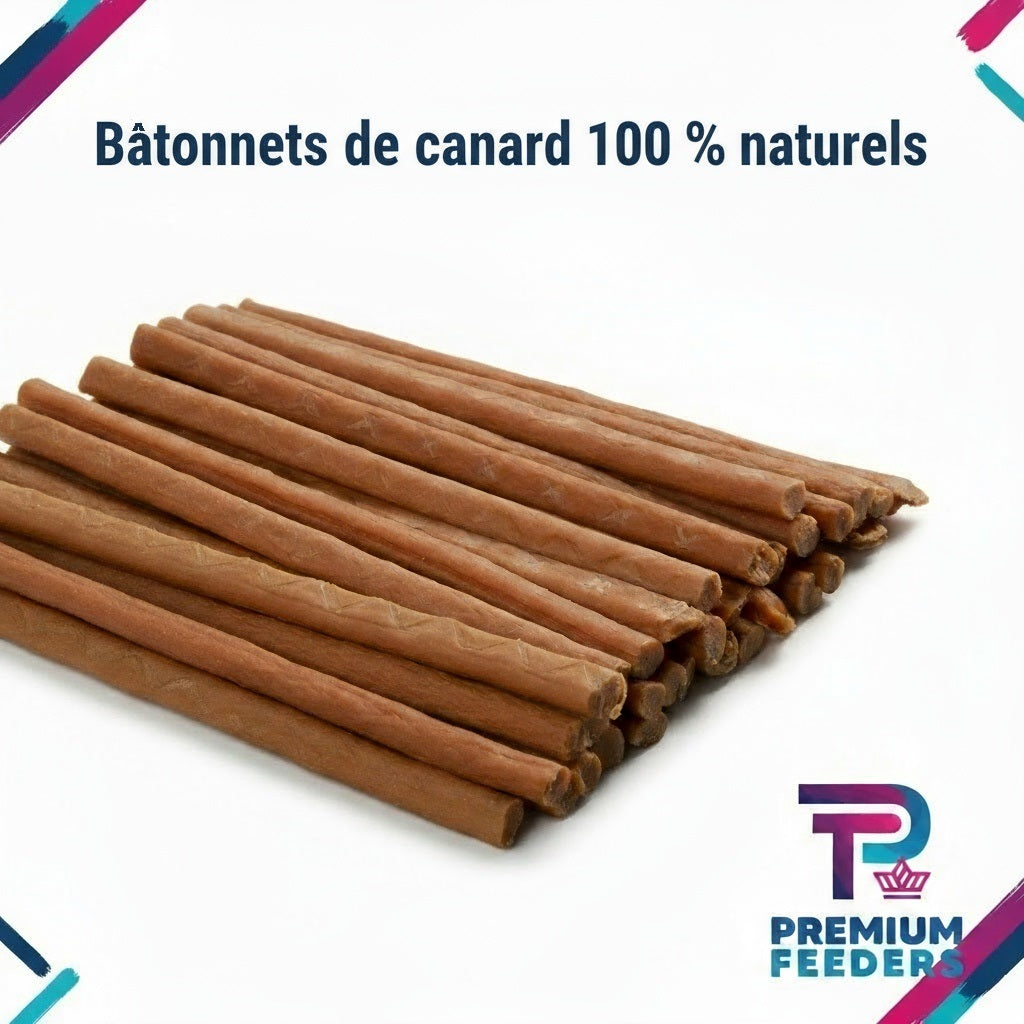 Bâtonnets de canard 100 % naturels, gâteries pour chien