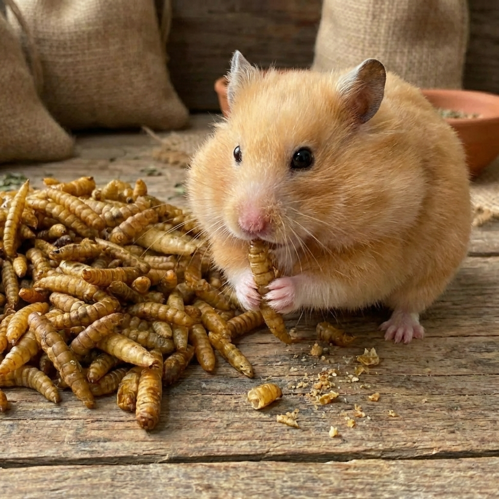 Hamster, rodent, small aniamls, dried black soldier fly larvae