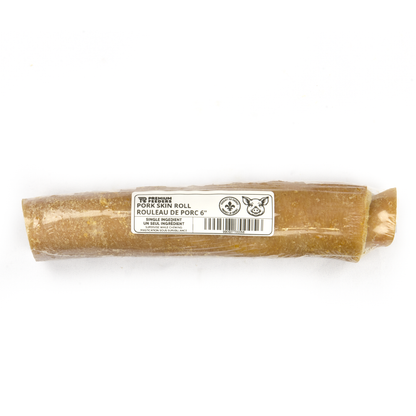 Pork skin rolls 6 inch natural dog chews - rawhide alternative made in
Canada - Premium Feeders